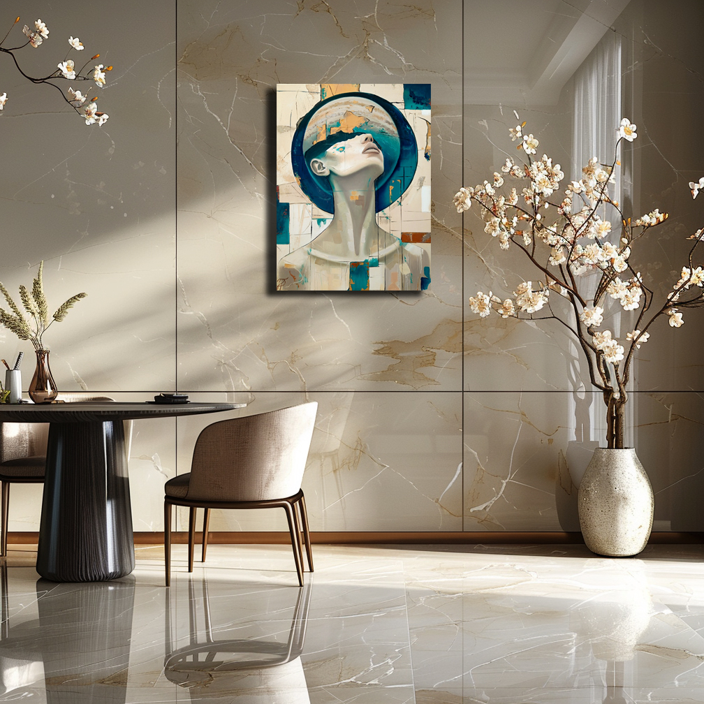 Gravity painting by Julianna Tulinova in futuristic interior #art #saturn