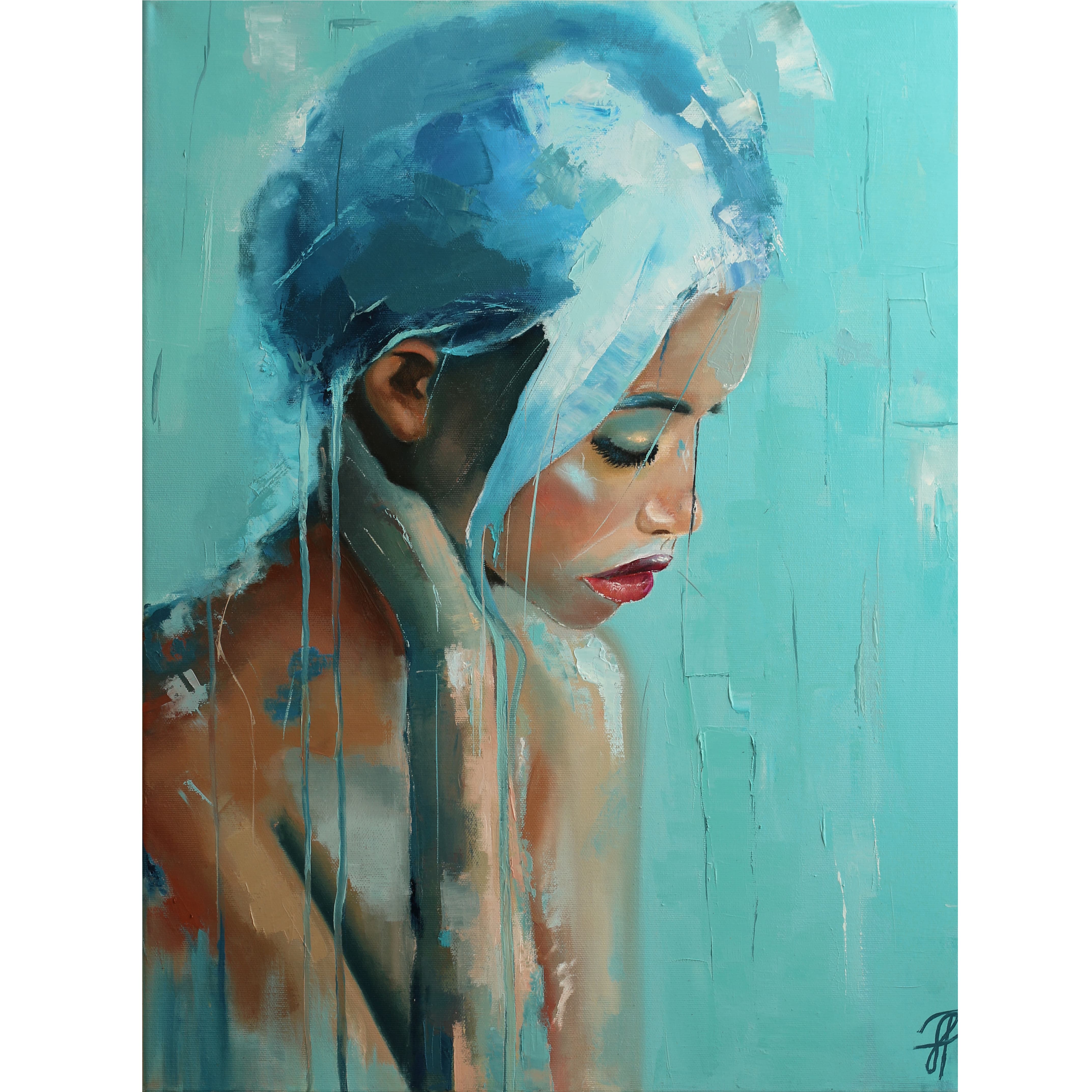 Melancholy original painting by Julianna Tulinova #painting #marmaid