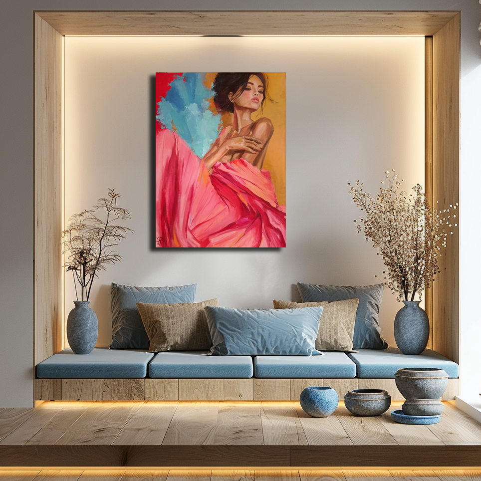 Puls painting by Julianna Tulinova in luxurious interior #originalart #african