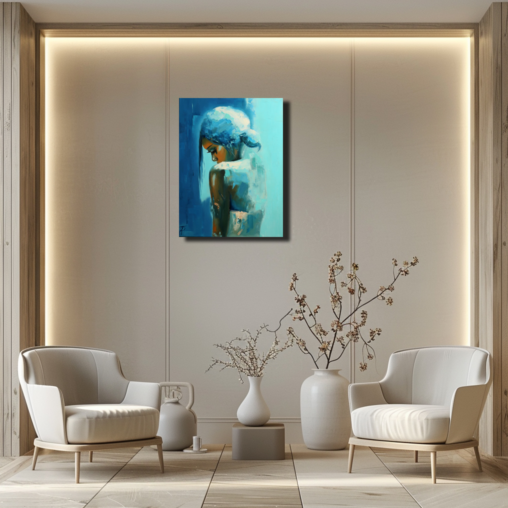Sadness painting by Julianna Tulinova in modern interior #original #abstractpainting
