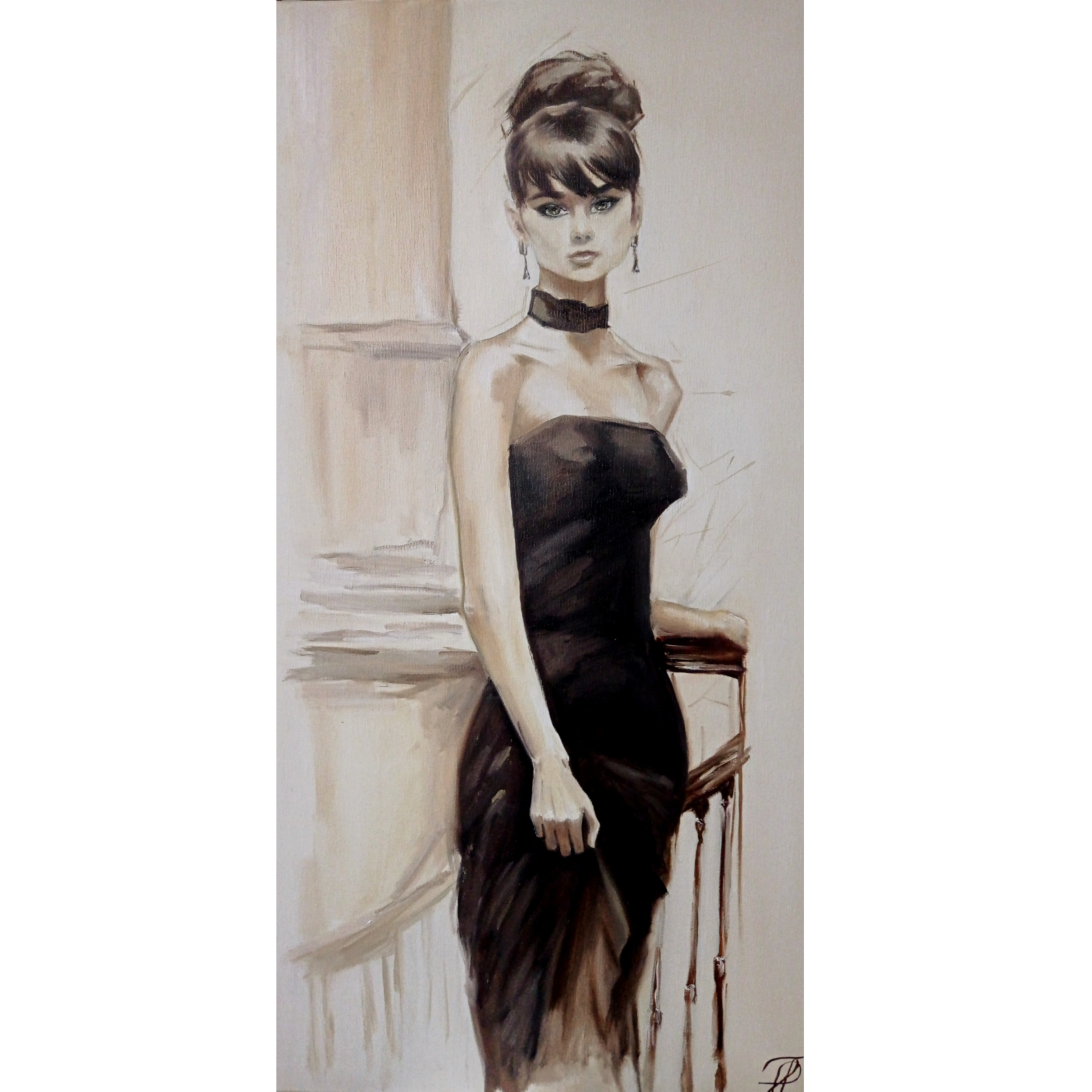 The silhouette of the Past original painting by Julianna Tulinova #artcollection #juliannatulinova