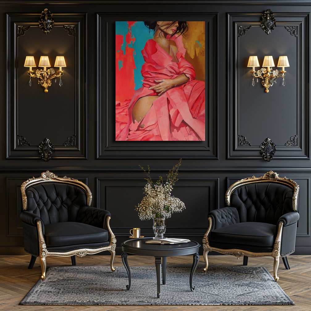 Wordless painting by Julianna Tulinova in luxurious interior #originalart #african