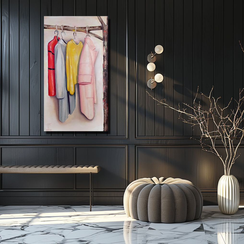 Four seasons painting by Julianna Tulinova in elegant interior #art #fashion