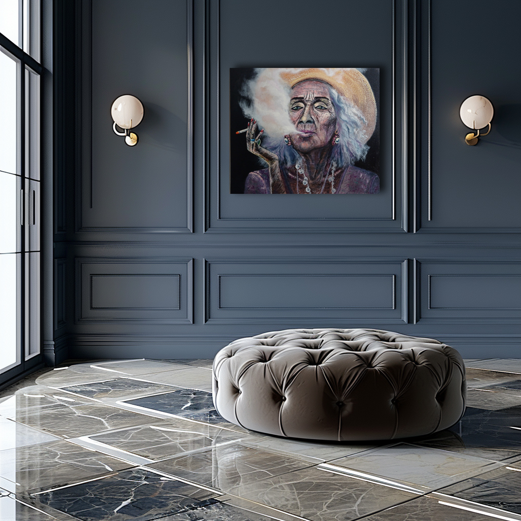 Life portrait painting by Julianna Tulinova in elegant interior #portrait #portraitpainting