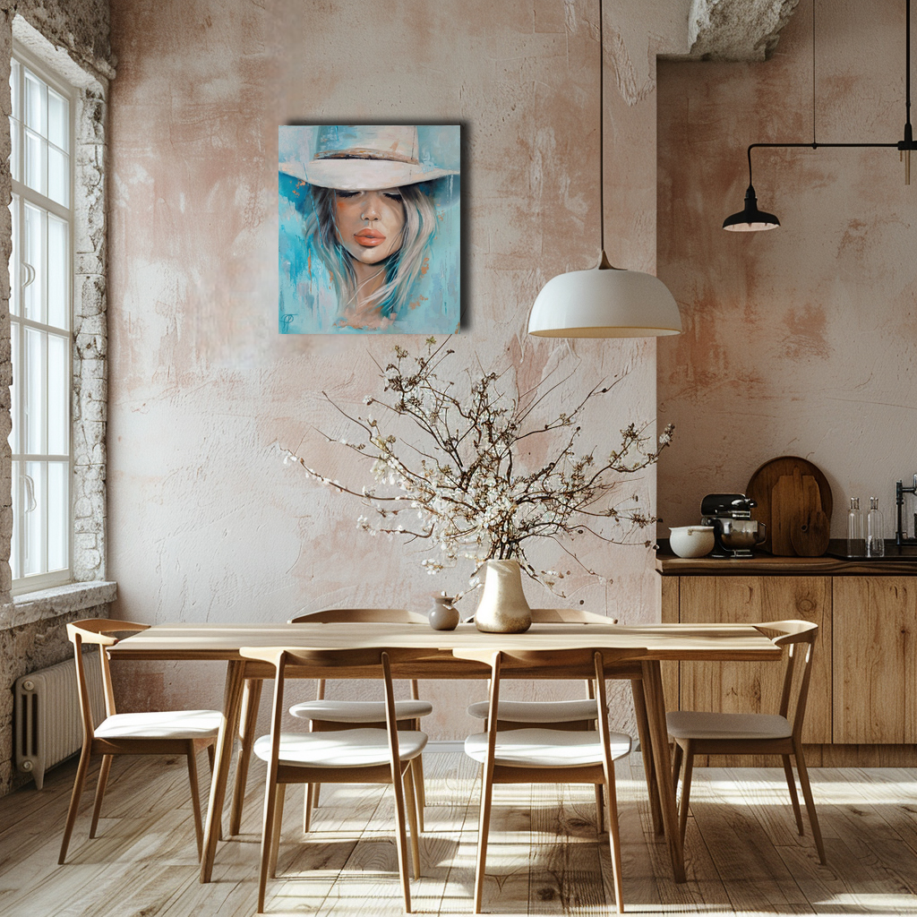 Touch of wind painting by Julianna Tulinova in modern interior #original #abstractpainting