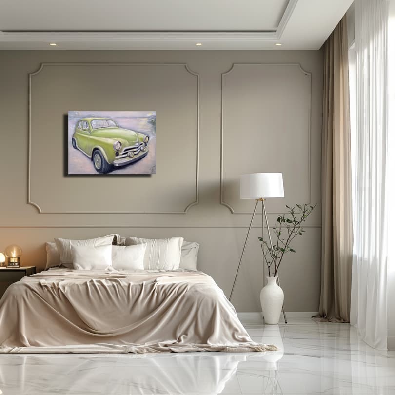 Malecon Memories painting by Julianna Tulinova in stylish interior #art #cuba