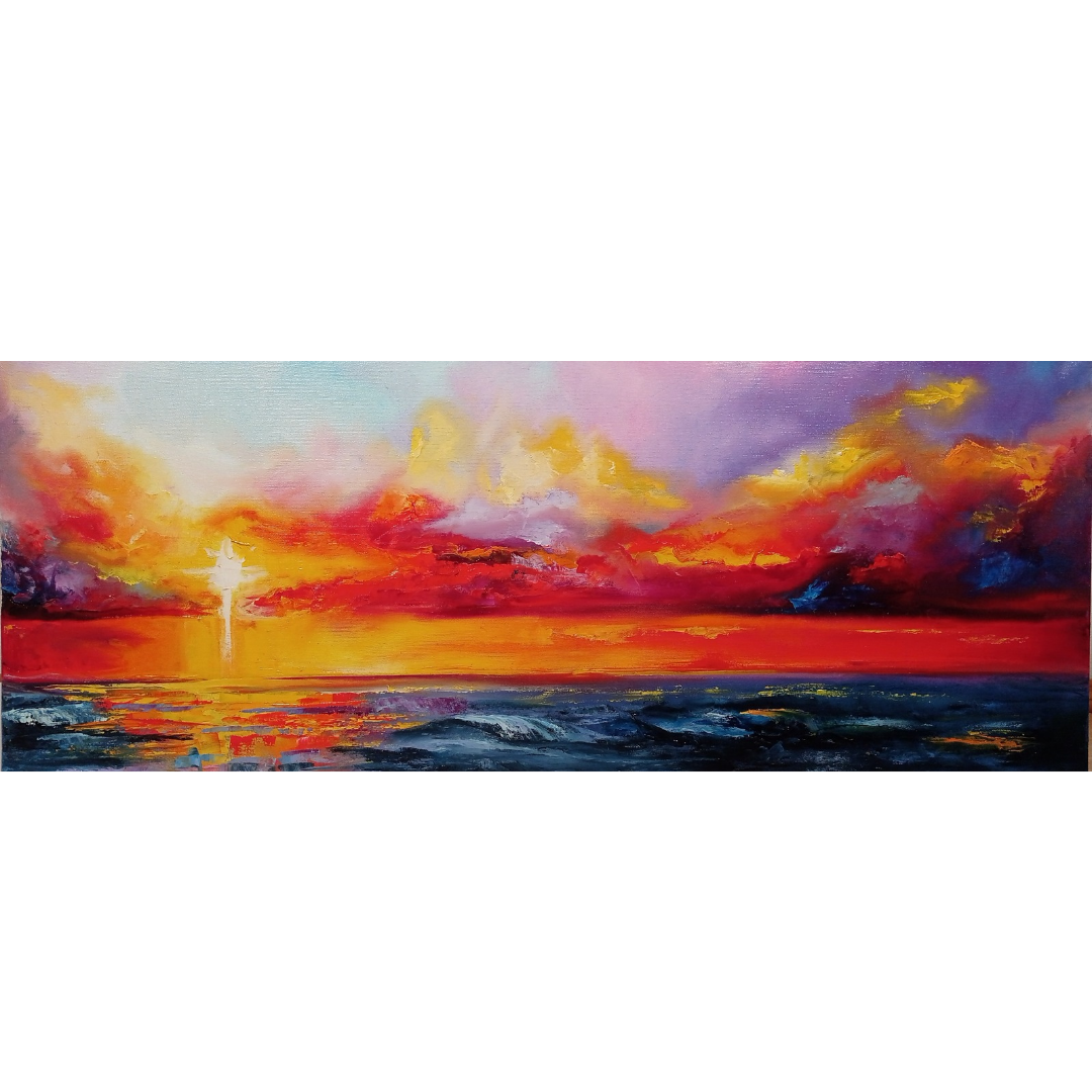 Fiery star original painting by Julianna Tulinova #artist