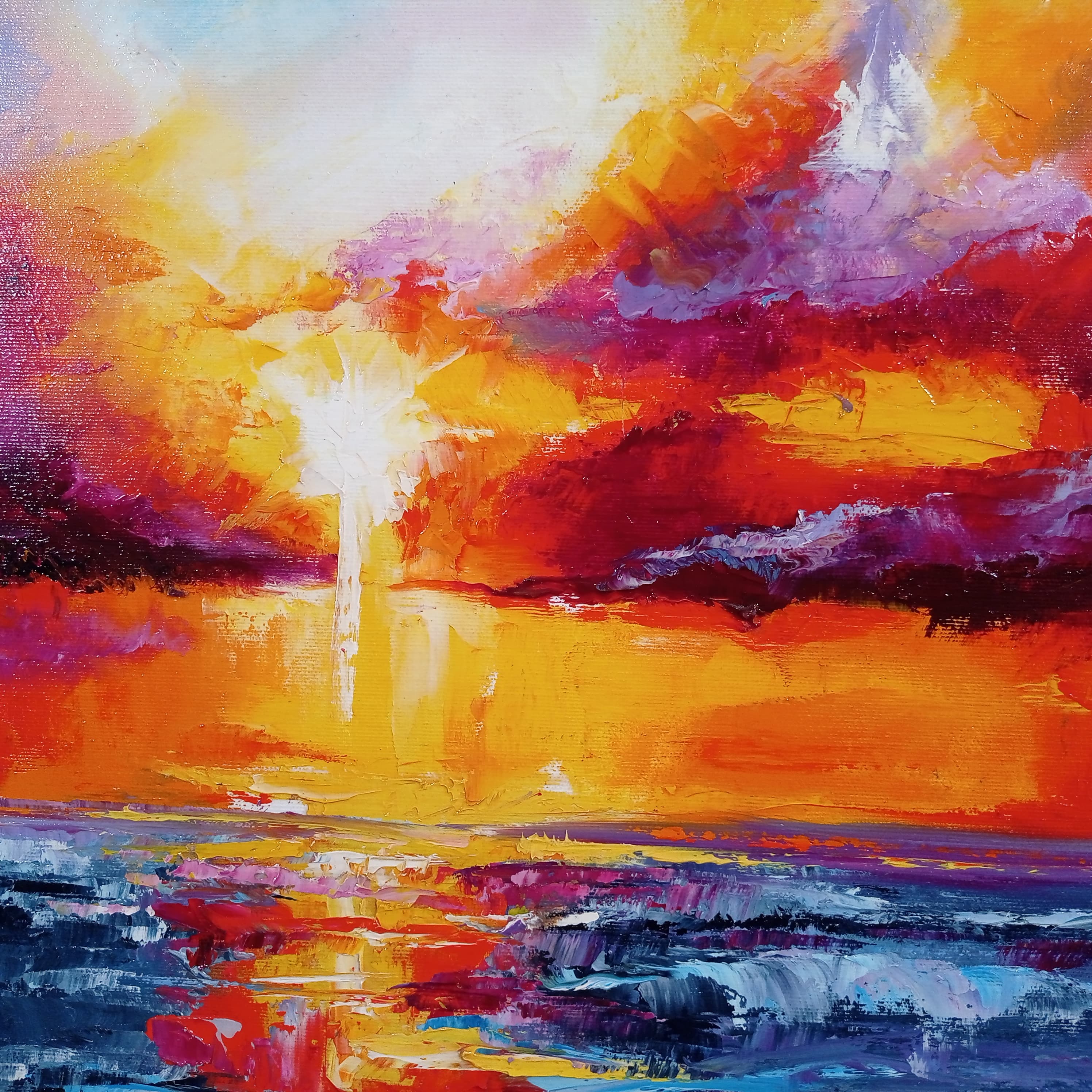 Fiery moment original painting by Julianna Tulinova #artcollection