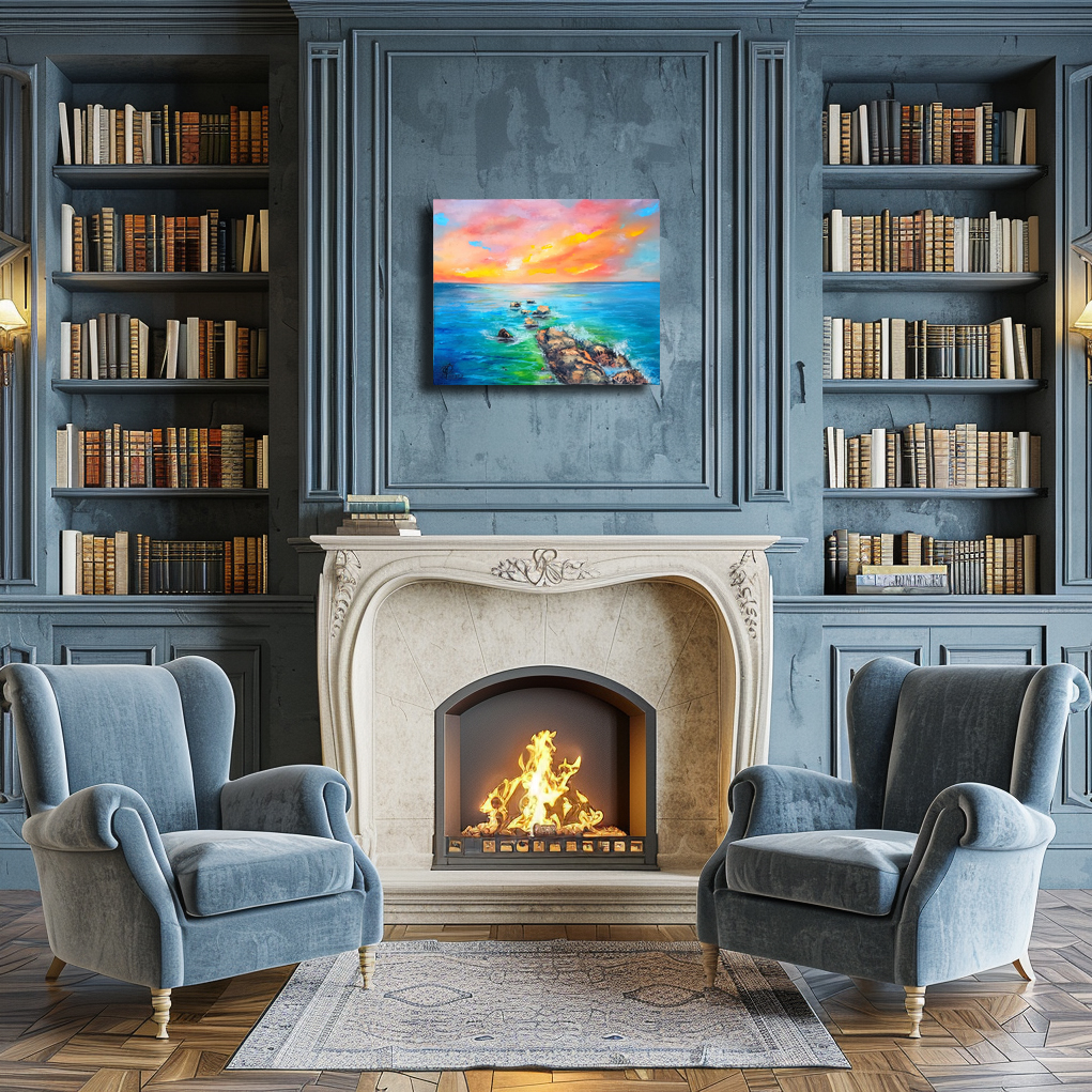 Sea magic painting by Julianna Tulinova in marine style interior #originalart #seaart