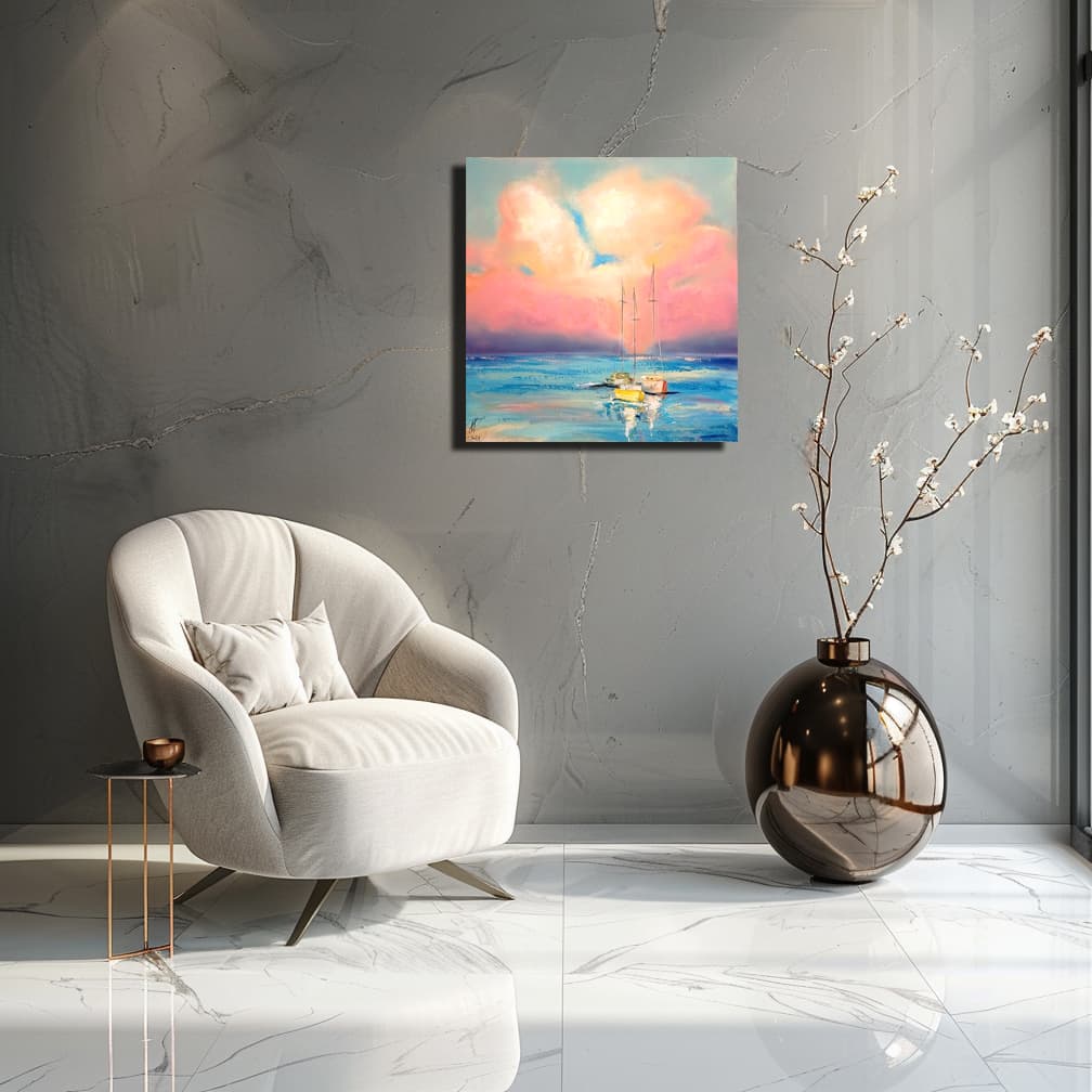 Magic star painting by Julianna Tulinova in contemporary interior #originalart #abstract