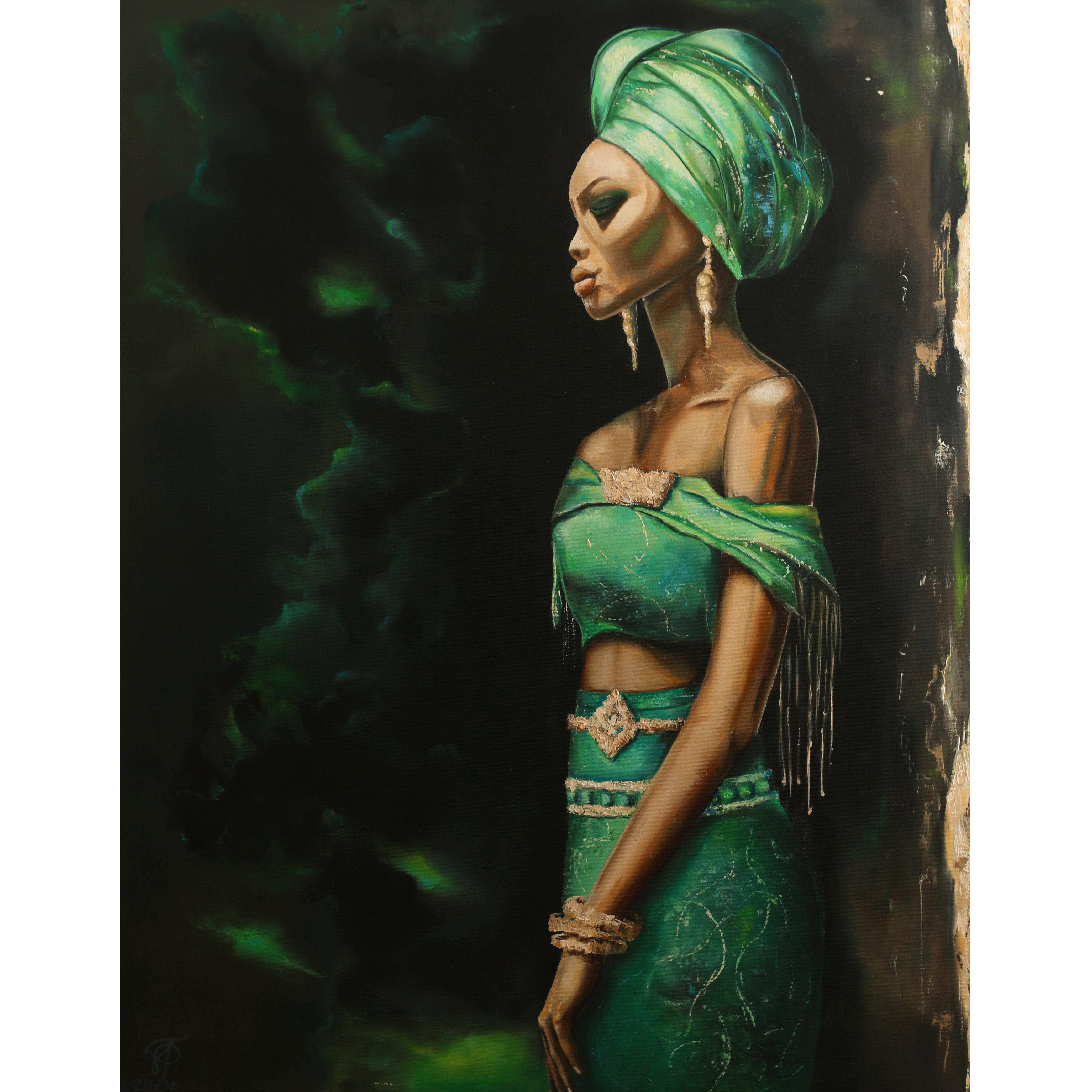 Queen of Africa original painting by Julianna Tulinova #artist
