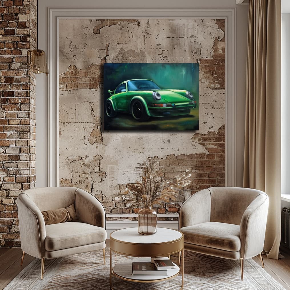 Green Predator painting by Julianna Tulinova #greenpredator #porsche911 #automotiveart