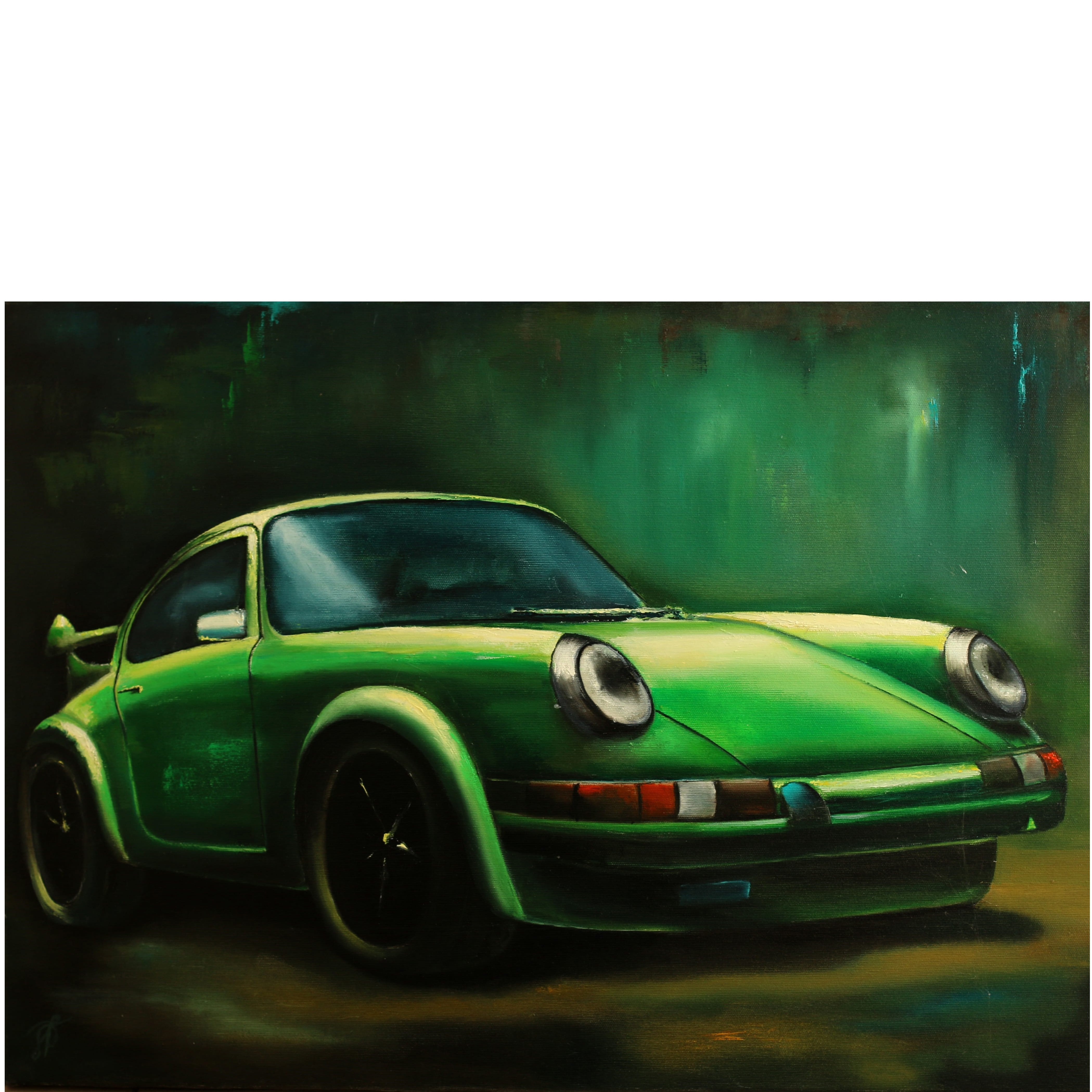 Green predator original painting by Julianna Tulinova #art #juliannatulinova
