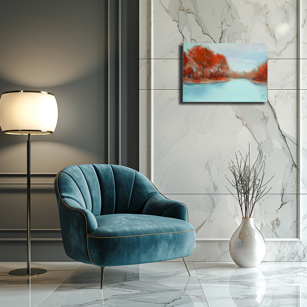 Autumn harmony painting by Julianna Tulinova in cozy interior #originalart #autumn
