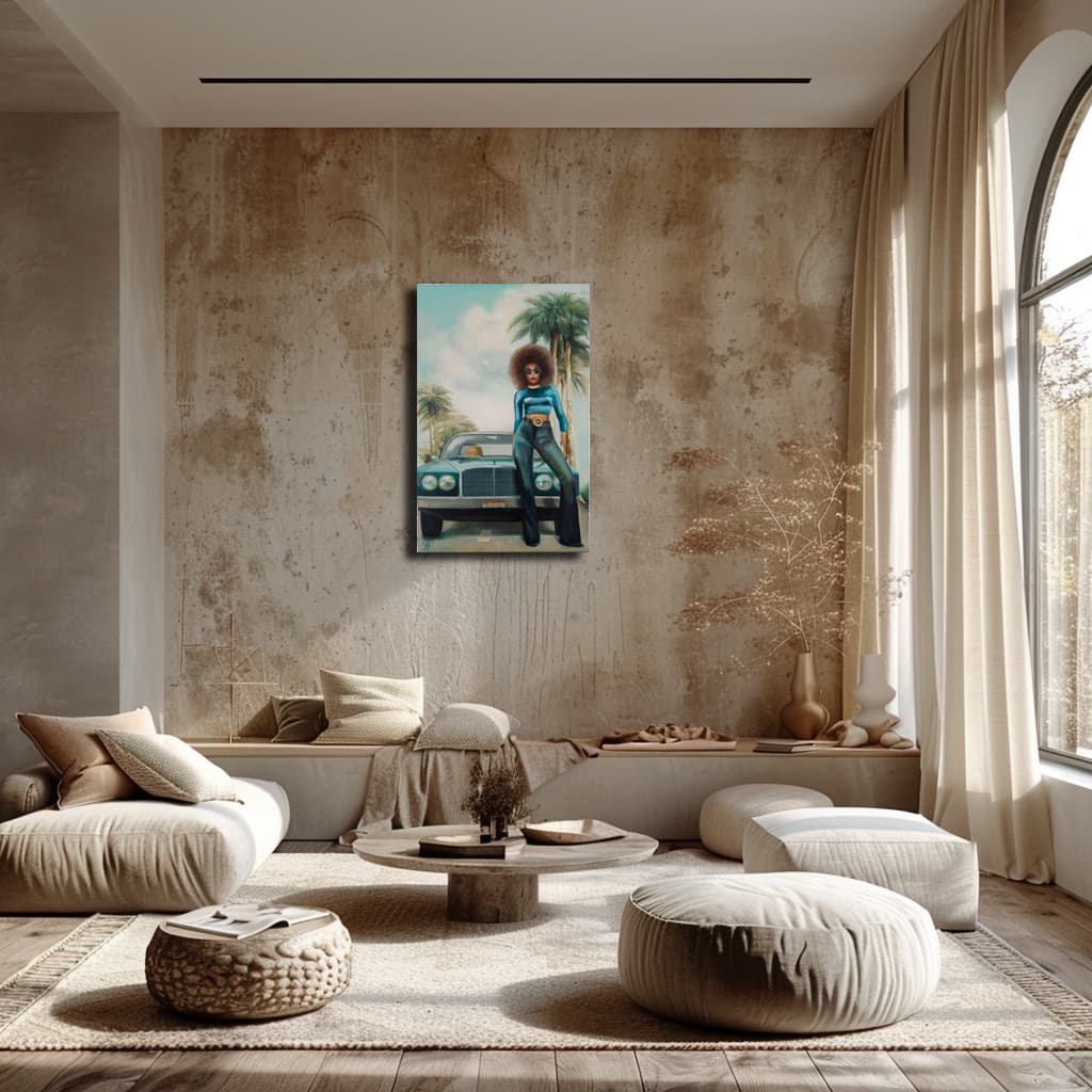 Retro chic painting by Julianna Tulinova in vintage style interior #art #retro