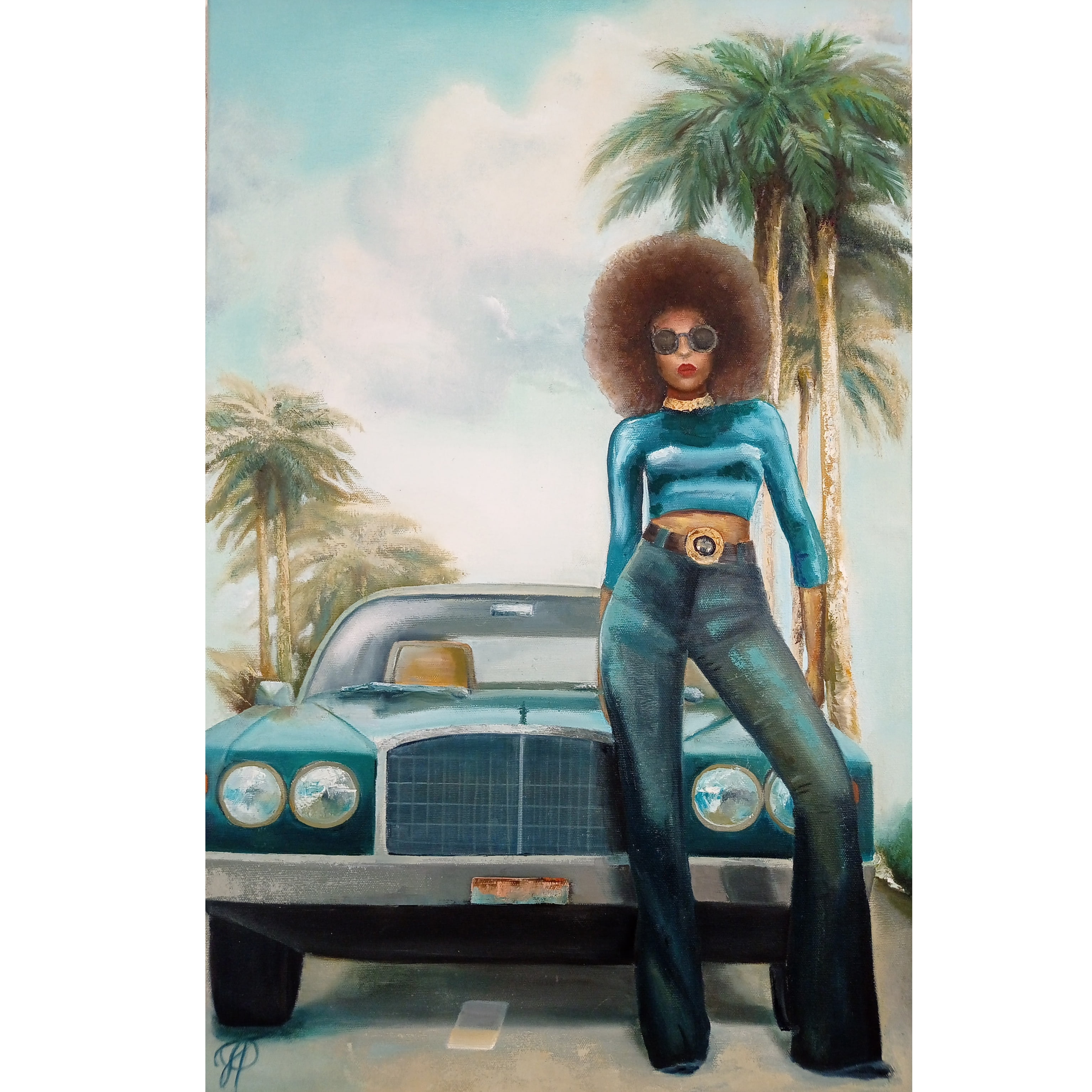 Retro chic original painting by Julianna Tulinova #artcollection