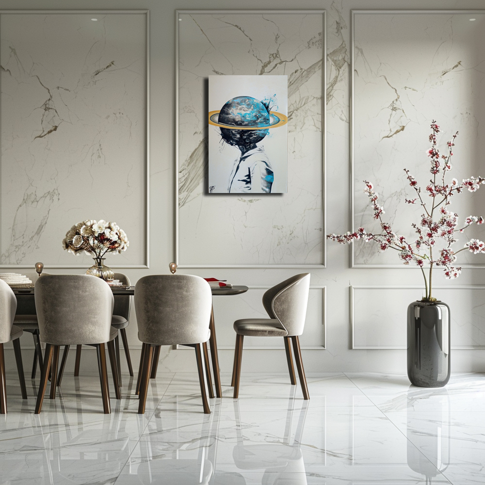 New Human painting by Julianna Tulinova #conceptualpainting #saturn #environmentalart