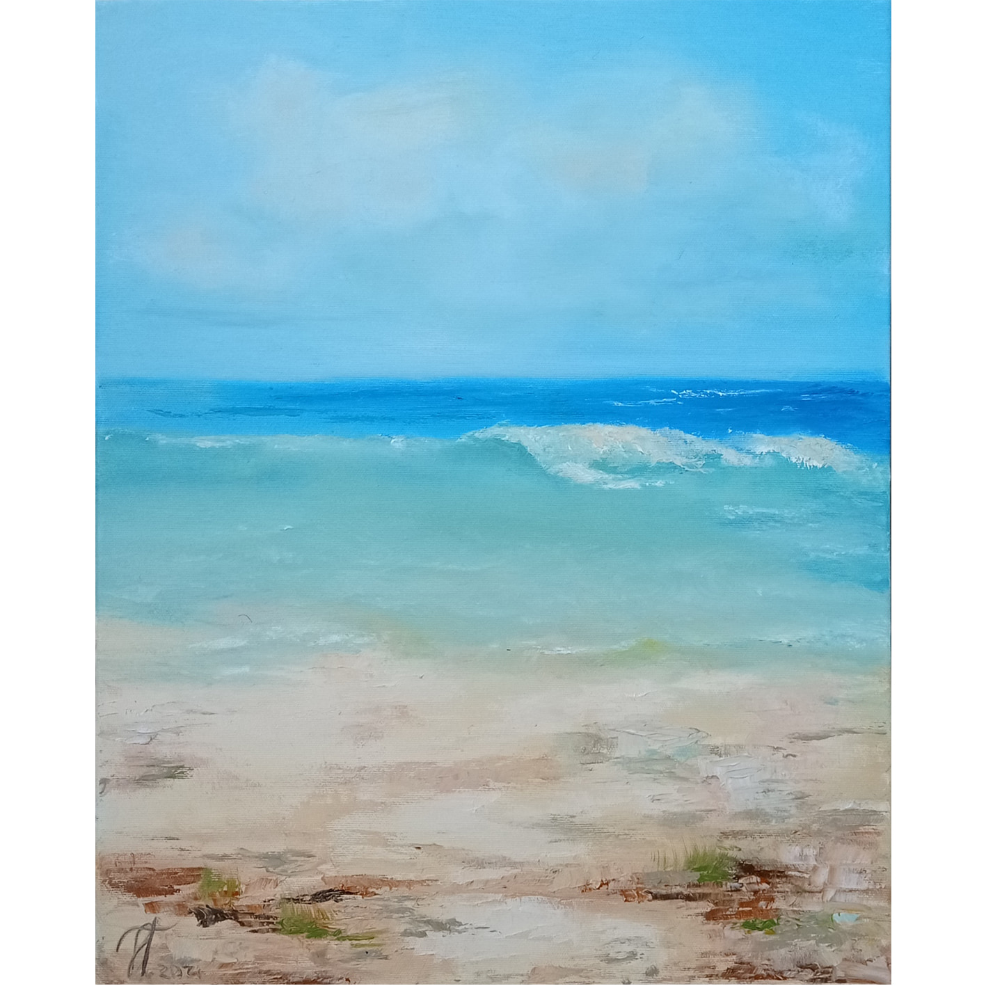 Wild beach original painting by Julianna Tulinova #artcollection