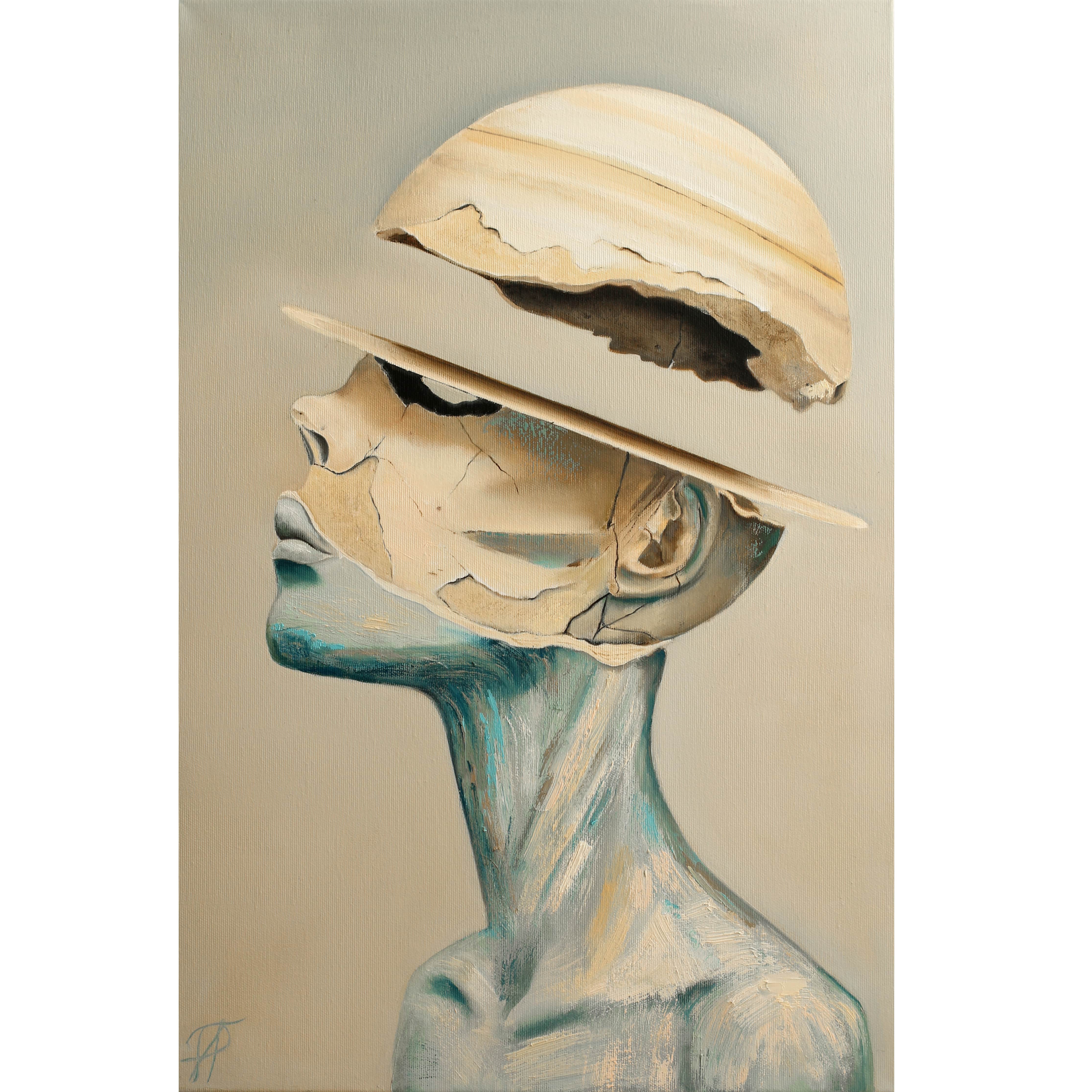 Homo Saturnus original painting by Julianna Tulinova #painting #juliannatulinova
